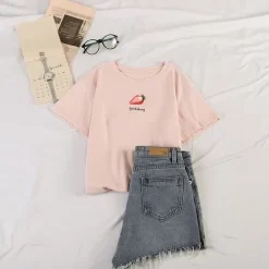 T-shirt Tumblr – Fresh Fruits -Style Urbain Soldes tshirt tumblr fresh fruits rose